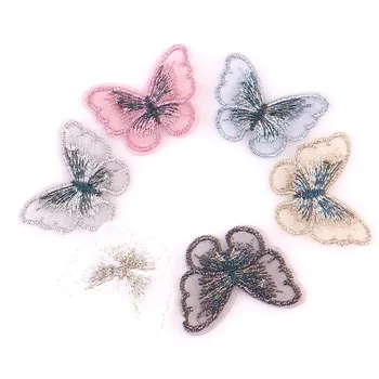 

36*26mm Butterfly Patches 3D Lace Fabric 6PCS Embroidery Colors Headwear DIY Clothing Sewing Supplies Decorate Accessories