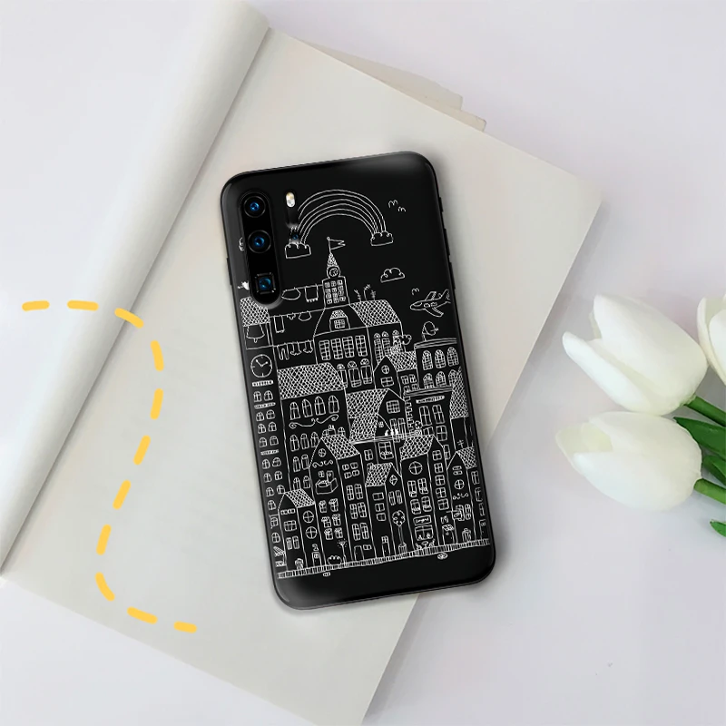 Черно белые художественные картины Мягкий силикон для huawei P30 Lite Pro P Smart 2016 2019 P8 P9 P10