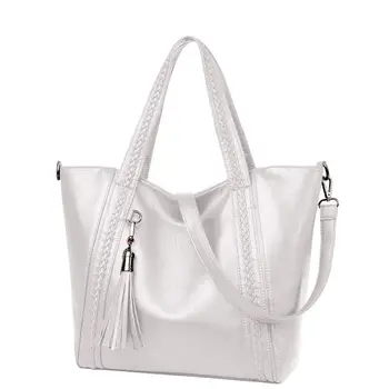 

soft Leather Women Messenger Bags Casual Tassel Handbags Designer PU Women Bags Vintage Big Tote Female Shoulder Bags bolsos