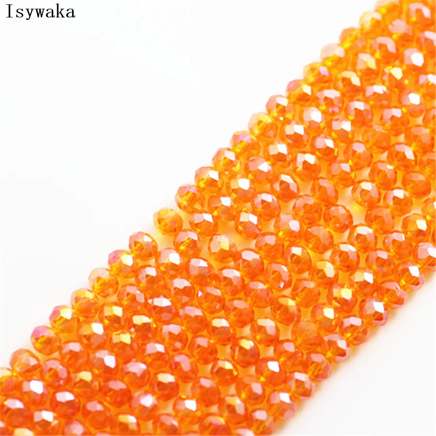 Isywaka Orange AB Color 1700pcs 2mm Rondelle Austria faceted Crystal Glass Beads Loose Spacer Round for Jewelry Making | Украшения и