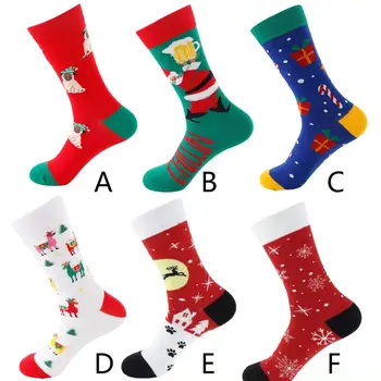 

Christmas Holiday Gifts Cotton Crew Socks Novelty Cartoon Santa Dog Elk Jacquard Printed Winter Casual Sports Hosiery NEW