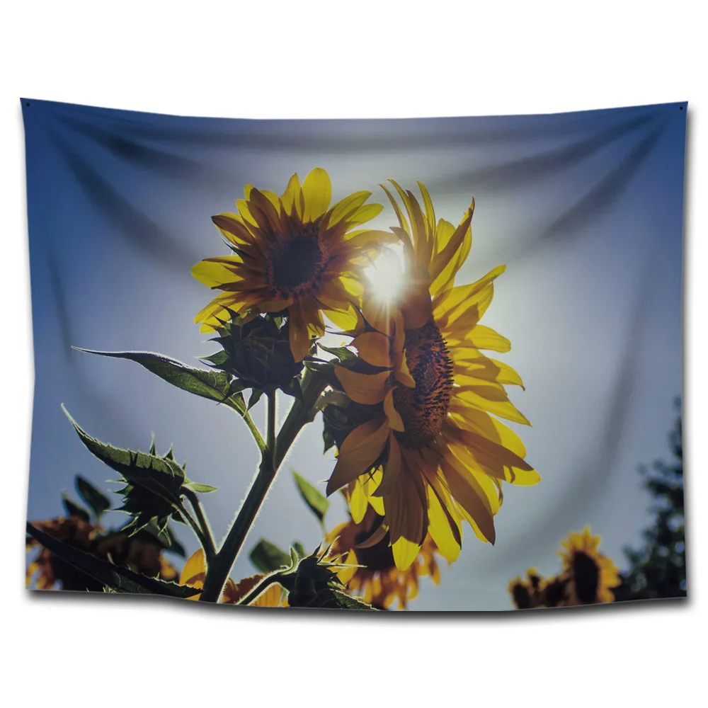Boho Sunflower Tapestry Carpet Rugs Camping Tent Travel Mattress Yoga Mat Sleeping Pad Hippie Tapestries Fashion Decorative