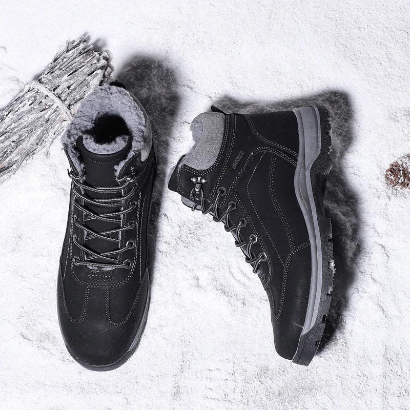 Мужская походная обувь водонепроницаемая кожаная обувь для альпинизма и рыбалки новая популярная Уличная обувь мужские высокие зимние сапоги