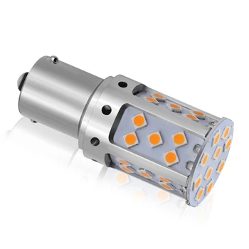 

1PCS T20 LED 7440 W21W W21/5W 35SMD Bulb Canbus Free 1156 LED BAU15S PY21W BA15S P21W LED Lamp Amber For Car Turn Signal Lights