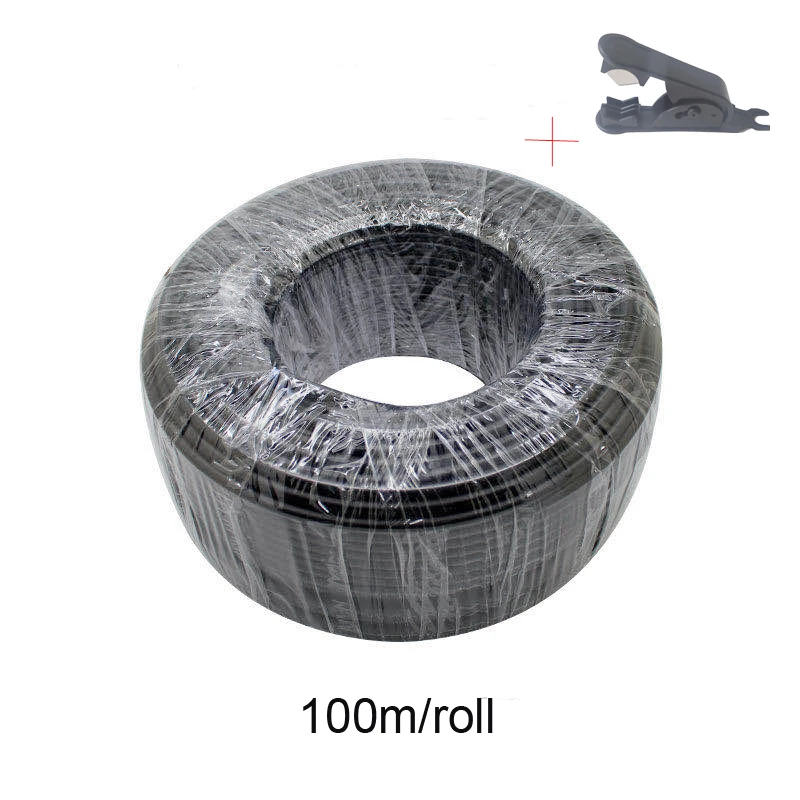 

100M/roll 1/4'' 6.35mm black white PE tube PVC hose food grade material for misting kits irrigation system