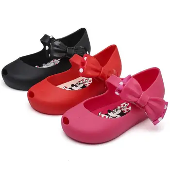 

Melissa Mini Shoes 2019 New Summer Mickey bow Princess Jelly Shoe Girl Non-slip Kids Toddler Beach Sandals Cute Buckle SH19090