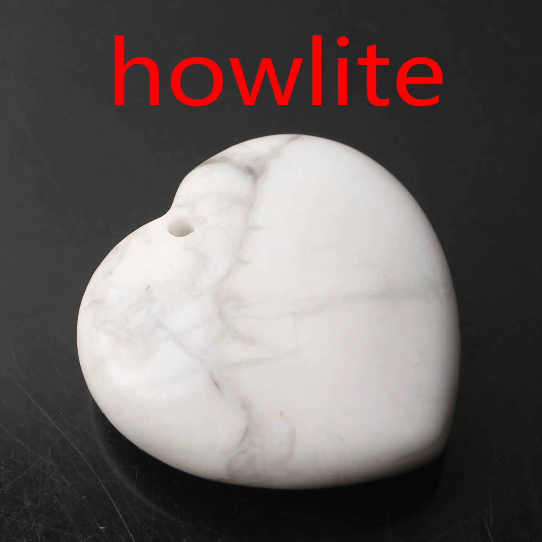 Howlite Натуральный кристалл Аметист Роза Кварц сердце форма кулон с отверстием ожерелье аксессуары ювелирных изделий камень, реики целебный подарок - Цвет: Howlite