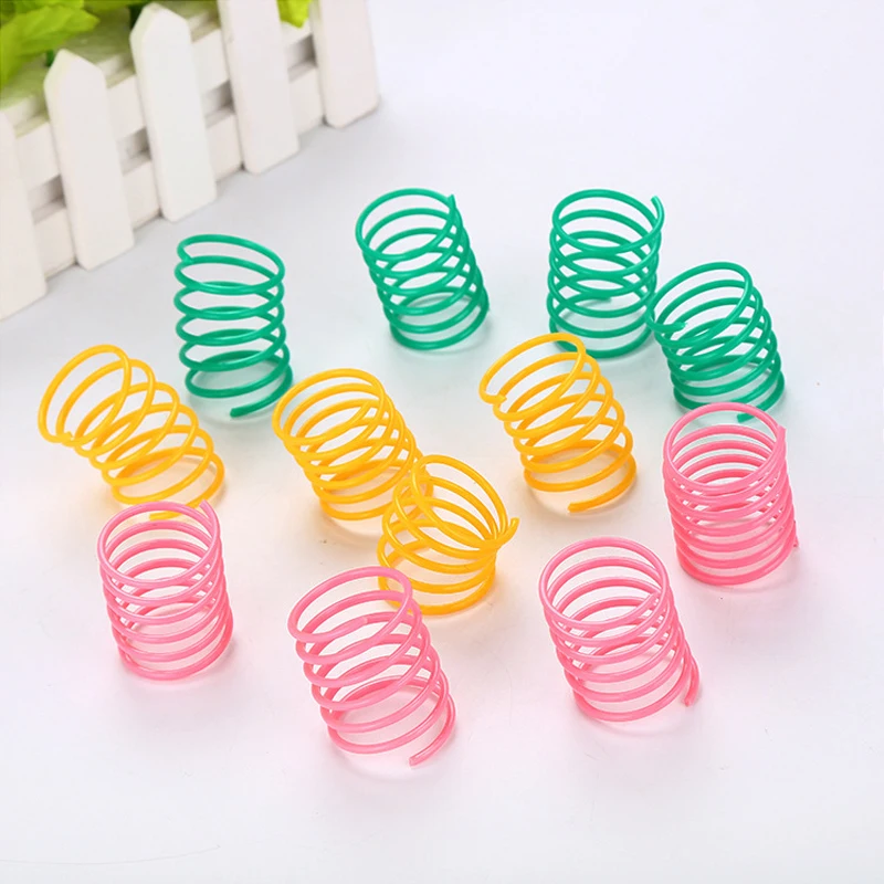 Interactive Cat Toy Spring Supplies Pet Toys Colored Plastic Spring Pet Toys Color Random
