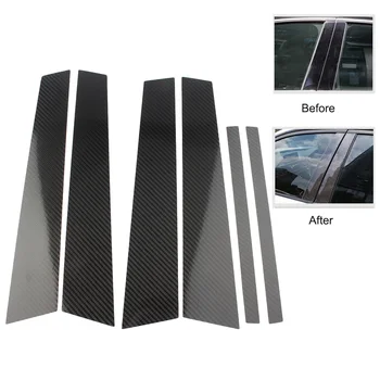 

Car Window Moulding B Pillars Trim Cover Carbon Fiber For BMW 3 Series E90 2005 2006 2007 2008 2009 2010 2011 2012 Black