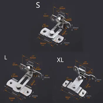 

Stainless Steel Right Angle Locking Latch Sliding Barn Door Lock Doors Windows Safety Security Home Anti-Theft Guard