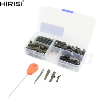 

121pcs Carp Terminal Tackle Carp Fishing Safety Lead Clip Set Rolling Swivel with 1pcs bait needle tool HT01