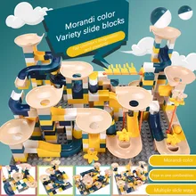 Corrida de mármore executar grande bloco compatível duploed blocos de construção funil slide blocos diy grandes tijolos brinquedos crianças presente moc modular