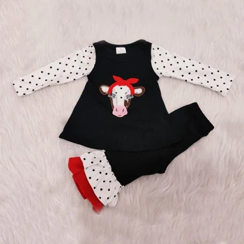 

2020 Toddler Christmas Girl Clothes Winter Baby Girl Outfit Polka Long Sleeve & Soild Pants Baby Girl Clothes Kids Clothes