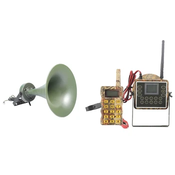 

2 Set MP3 Player Device Bird Caller Hunting Decoy 35W 130DB Louder Voice Outdoor Metal Shelf Hunting Speakers, Army Green & Camo