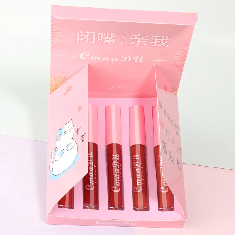 5pcs/Set Lipstick Lip Gloss Lip Glaze Professional Makeup Matte Lipstick Lip Kit Long Lasting Moisturizing Cosmetic Maquiagem 5pcs/Set Lipstick Lip Gloss Lip Glaze Professional Makeup Matte Lipstick Lip Kit Long Lasting Moisturizing Cosmetic Maquiagem