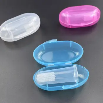 

Soft Pet Finger Toothbrush Set Dog Cat Pet Teeth Care Food Residues Remove Cleaning Brush Pets Grooming Tools With Storage Box