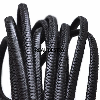 

2m/lot approx: 12*6mm Braided Leather Cord Fit Craft Bracelet Findings flat braid Leather Rope Thread Diy Jewelry Making leather