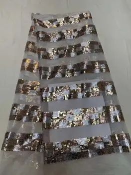 

5 yards Soft hand cut Elegant African french lace fabric Shiny wedding Nigeria Ghana celebration dress with sequins good choice