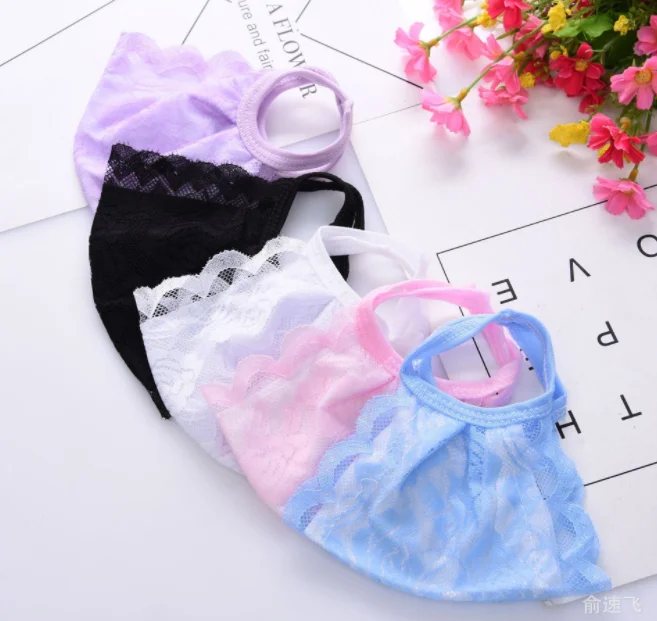 

1PC Solid Color Lace Masks Face Mouth Nose Safety Respirator Cycling Anti-Dust Fashion Facial Masks Care