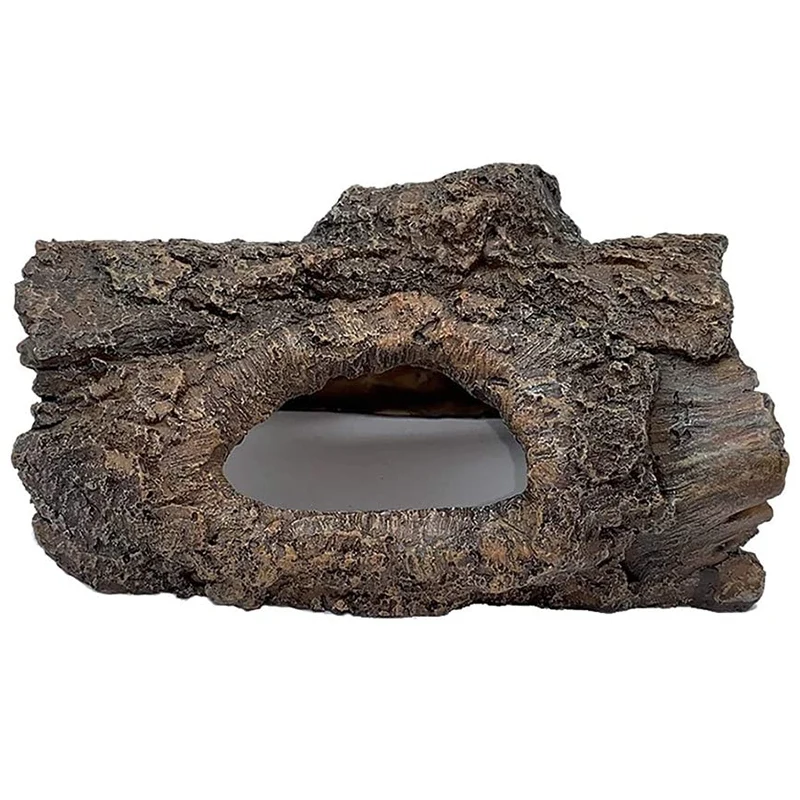 Aquarium Decoration Cave Resin - Hollow Tree Trunk Log Ornament Fish Tank Wood Hideout For Betta | Дом и сад