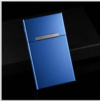 blue Индивидуальный алюминиевый портсигар модный контейнер для хранения держатель для сигары Табак компактный чехол для мужчин и женщин аксессуары для курения - Цвет: blue