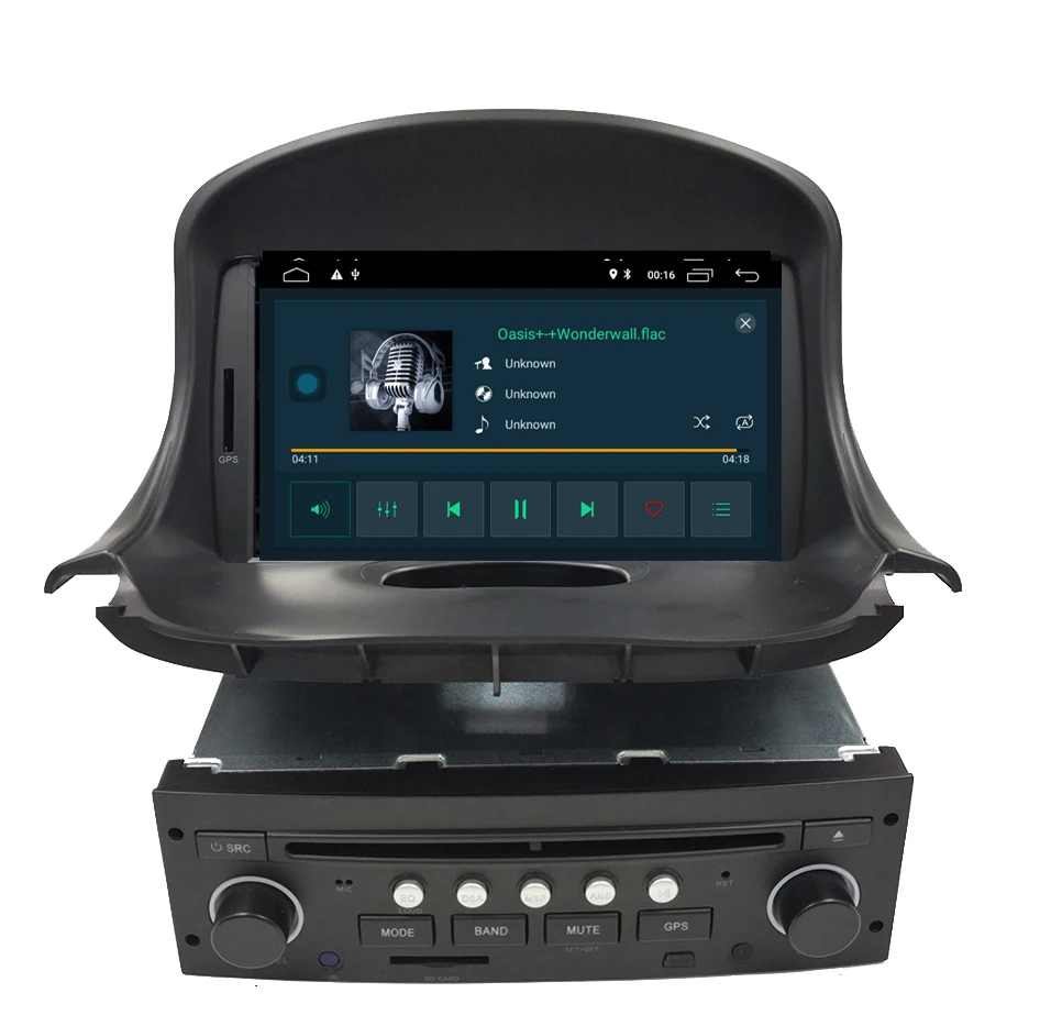 Автомобильный DVD плеер с GPS четырехъядерным процессором Android 10 для PEUGEOT 206 206cc