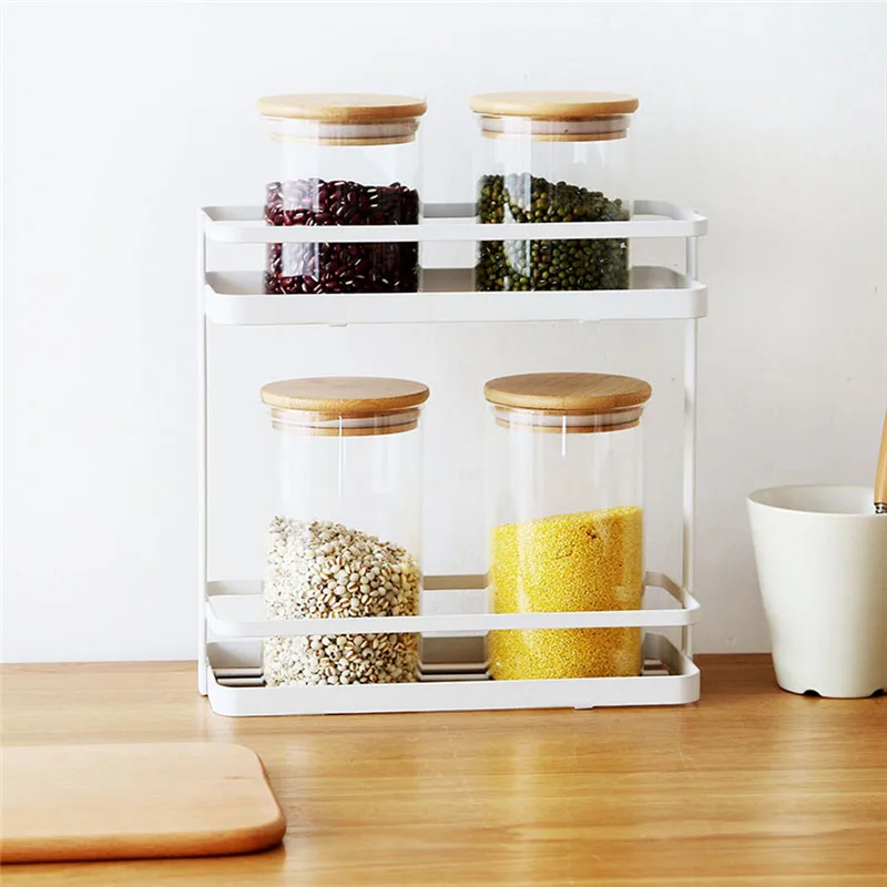 Kitchen seasoning racks seasoning shelf bathroom Basket 2 Tier Spice