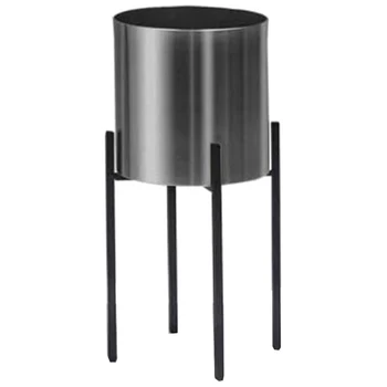 

10X10X31cm Silver Flower Pot Simple Decorative Vase Wrought Iron Flower Stand Home Decoration Stand