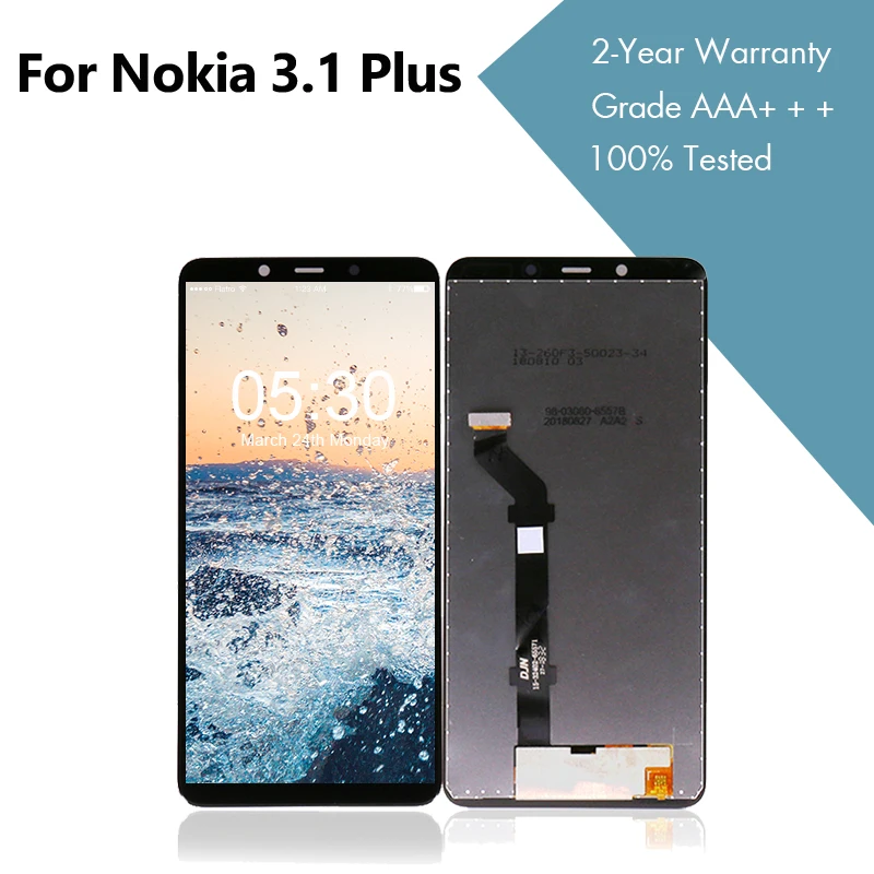 10 шт./лот для Nokia 3,1 Plus ЖК-дисплей сенсорный дигитайзер сборка панель для Nokia 3,1 Plus экран ЖК-дисплей