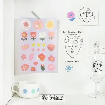 

SIXONE Cartoon Cute Floret Fruits Decoration Stickers Kawaii Korea Girl Notebook Desk Hand Account label Sticker Sealing Sticker