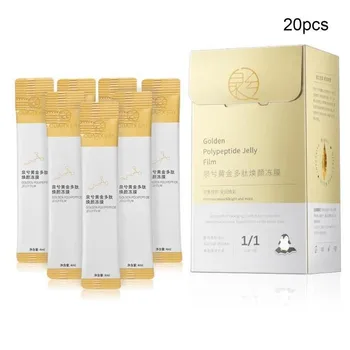 

4ml*20pcs Golden Polypeptide Rejuvenating Jelly Mask Summer Moisturizing And No-washing Firming Sleep Mask Face Care Tool