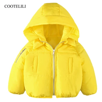 

COOTELILI Warm Winter Parkas Kids Jackets For Girls Boys Coat Warm Thick Hooded Children's Coat Baby Outerwear Infant Overcoat