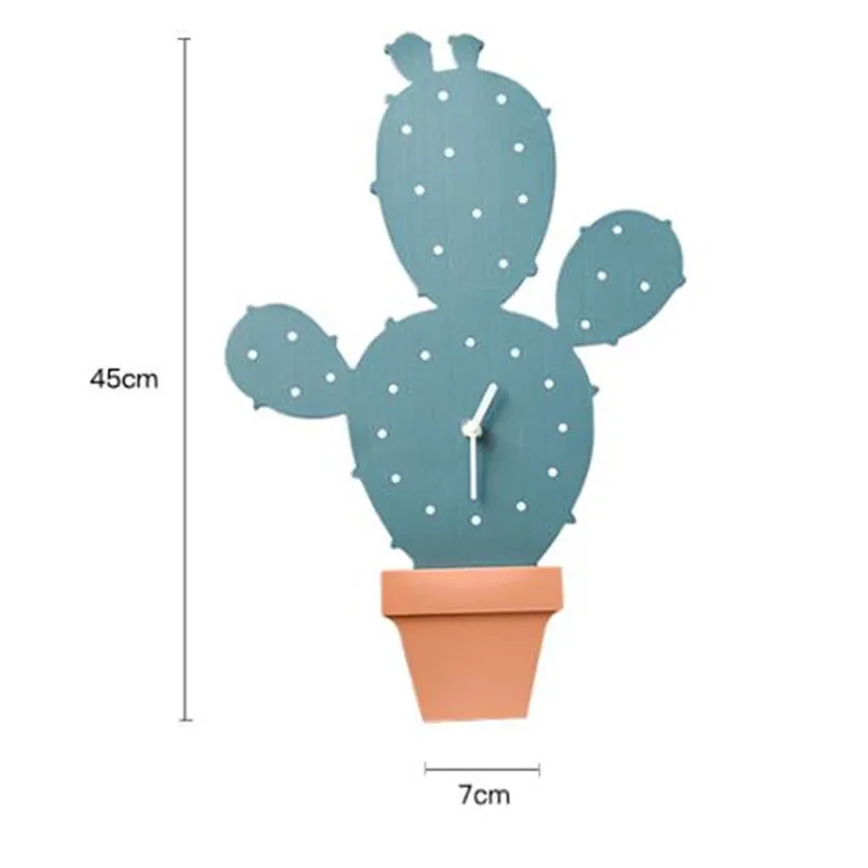 Скандинавские креативные Кактус деревянные настенные часы декоративные деревянное сиденье часы гостиная настольные часы украшения