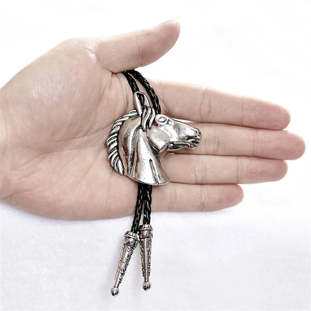 

New large three-dimensional horse head cowboy bolo tie necktie American western cowboy bolo tie