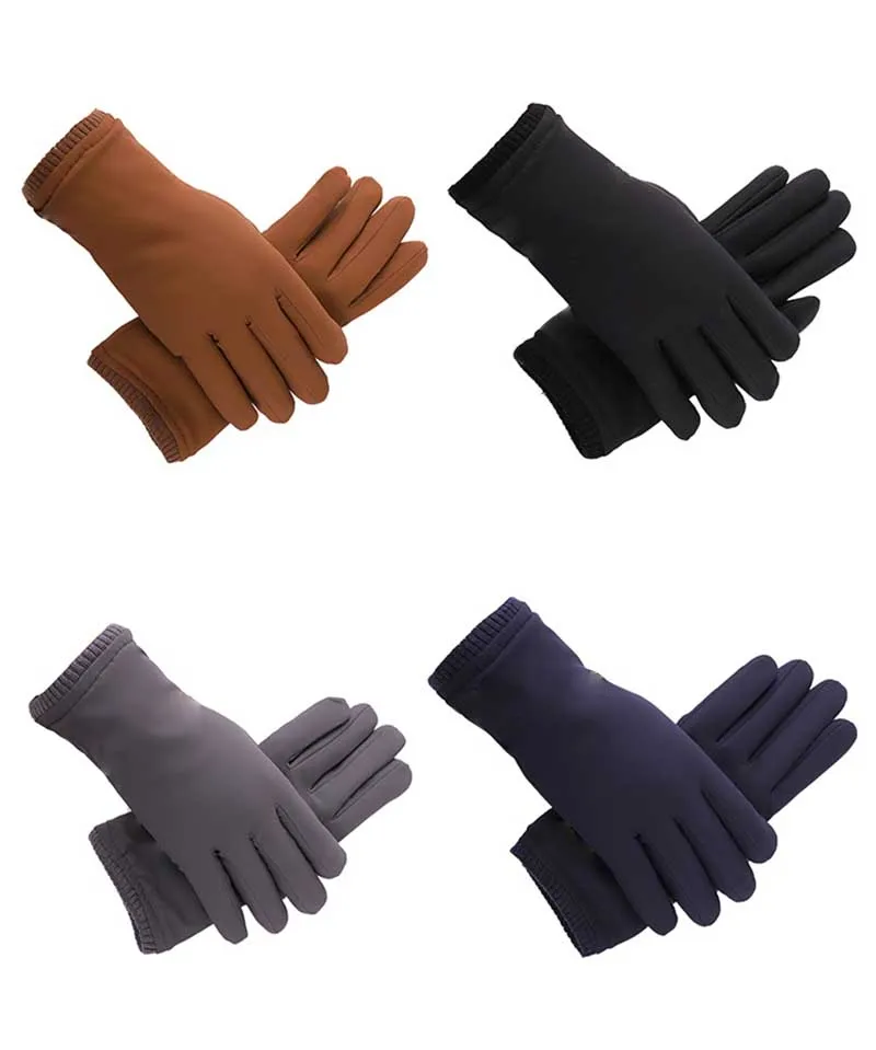 Men's gloves winter high elastic warm touch screen plus velvet thickening comfortable riding windproof waterproof screw