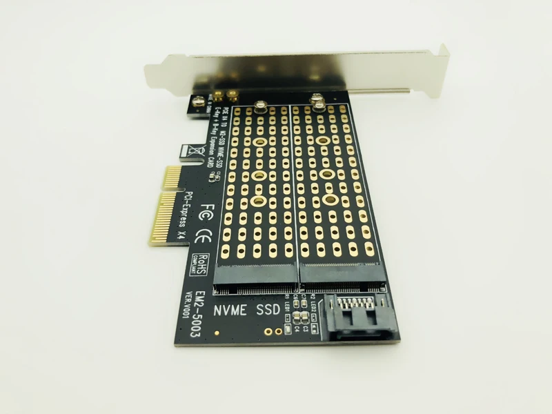 M.2 NVMe SSD NGFF к PCIE X4 адаптер M Key B двойная интерфейсная карта поддержка PCI Express 3 0 2230 2242