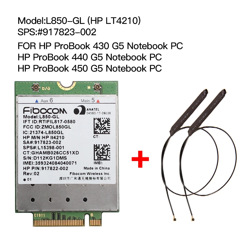 L850-GL for HP LT4210 Fibocom Card Wireless L15398-001 WWAN Mobile Module 4G LTE NEU for HP 840 430 G5/440 G5/450 G5/640 G4/645 network interface card