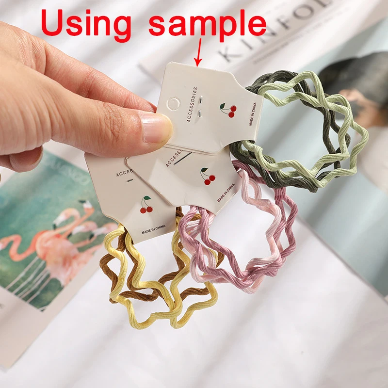 50pcs Kraft Paper Packing Tag Cards for Handmade Hair Jewelry Display Cute Bear Cat Face Stamp Paper Hairband Hanging Price Tag