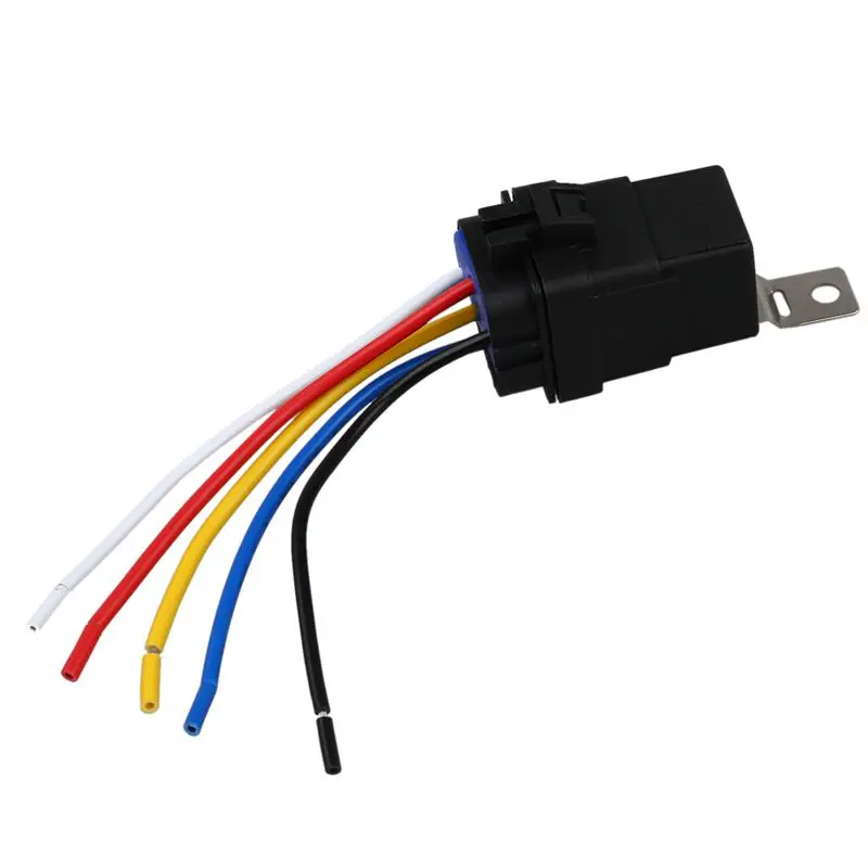 

40 Amp Waterproof Relay Switch Harness Set - 12V DC 5-Pin SPDT Automotive Relays 12 AWG Hot Wires