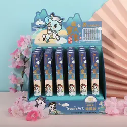 Tokidook * I – stylo liquide en fleurs de cerisier, série licorne Surprise, boîte droite, fournitures scolaires d'écriture, cadeau St, 6 pièces 