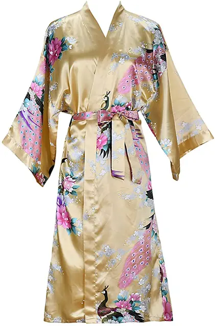 Robe de mariée en Satin de soie pour demoiselle d'honneur, peignoir Floral, Kimono court, Robe de nuit, Robe de bain, à la mode, pour femmes