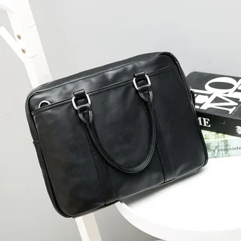 

Business Men's Handbag New Fashion Men's Briefcase Slant Span Bag Horizontal Single Shoulder Computer Bag