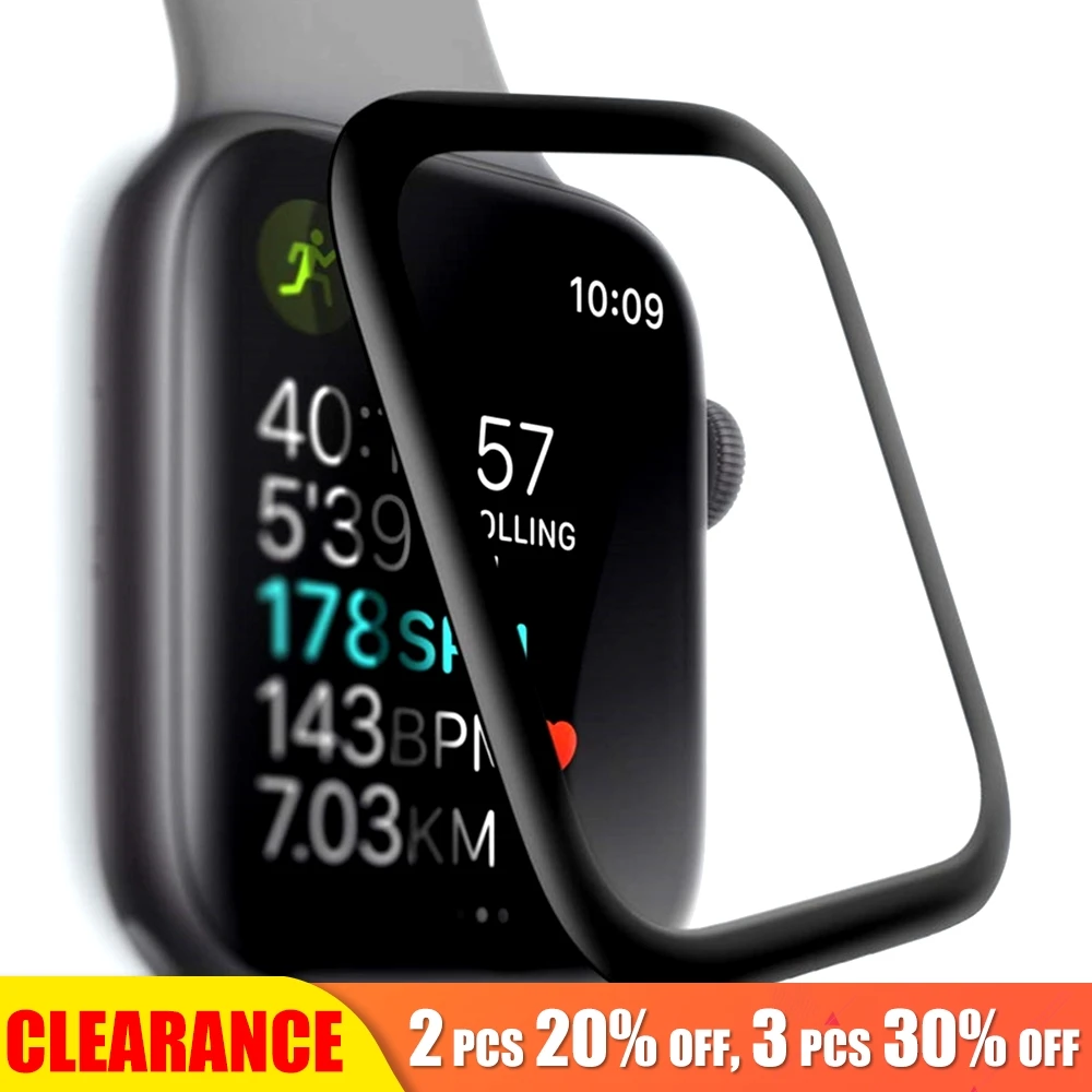 

[Clearance] For Apple Watch Series 4 40mm 44mm Tempered Glass Screen Protector Protective Cover For iWatch 3 38mm 42mm Glass 3D