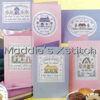 

CD78 16ct Cross Stitch Kit Card Package Greeting Card Needlework Counted Cross-Stitching Kits Christmas Gift A NEW HOME
