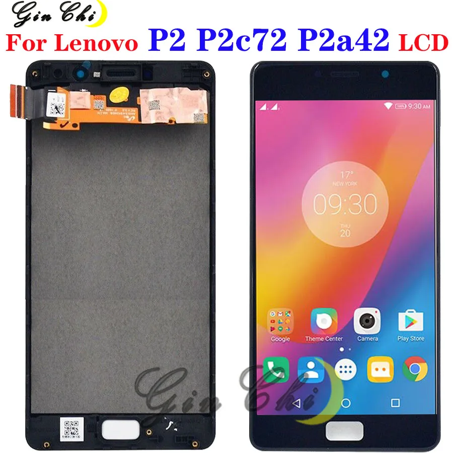 

NEW Original For Lenovo P2 P2c72 P2a42 LCD Display Touch Screen Digitizer For Lenovo P2 LCD With Frame Replacement Parts