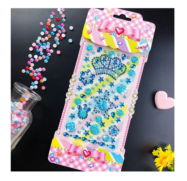 9   Rhinestones Crown Flower Stickers For Women Mobile Phone Car Handmade Decoration Diy Handmade Jewelry Pearl Stickers