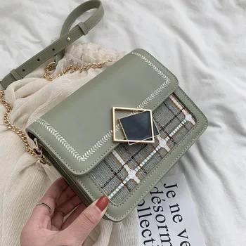 

Popular Crossbody Bags For Women 2020 Fashion Messenger Bag Chain Single Shoulder Small Square Sac Leather Fashion Bolsos Mujer