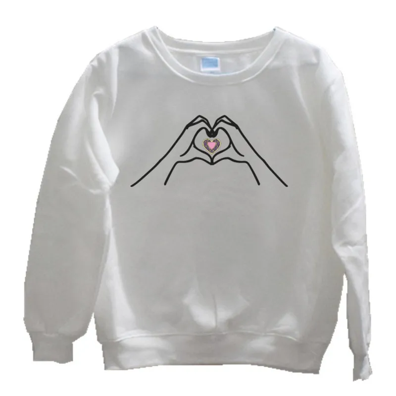 

3 color winter round neck long sleeve warm sweatshirt men and women Korean version of the simple printed casual sports shirt
