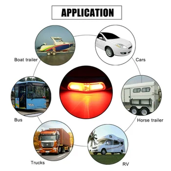 

2 W Side Marker Lights 3.5 X 1.1 X 0.78 In 10x Clearance Buses Trailers