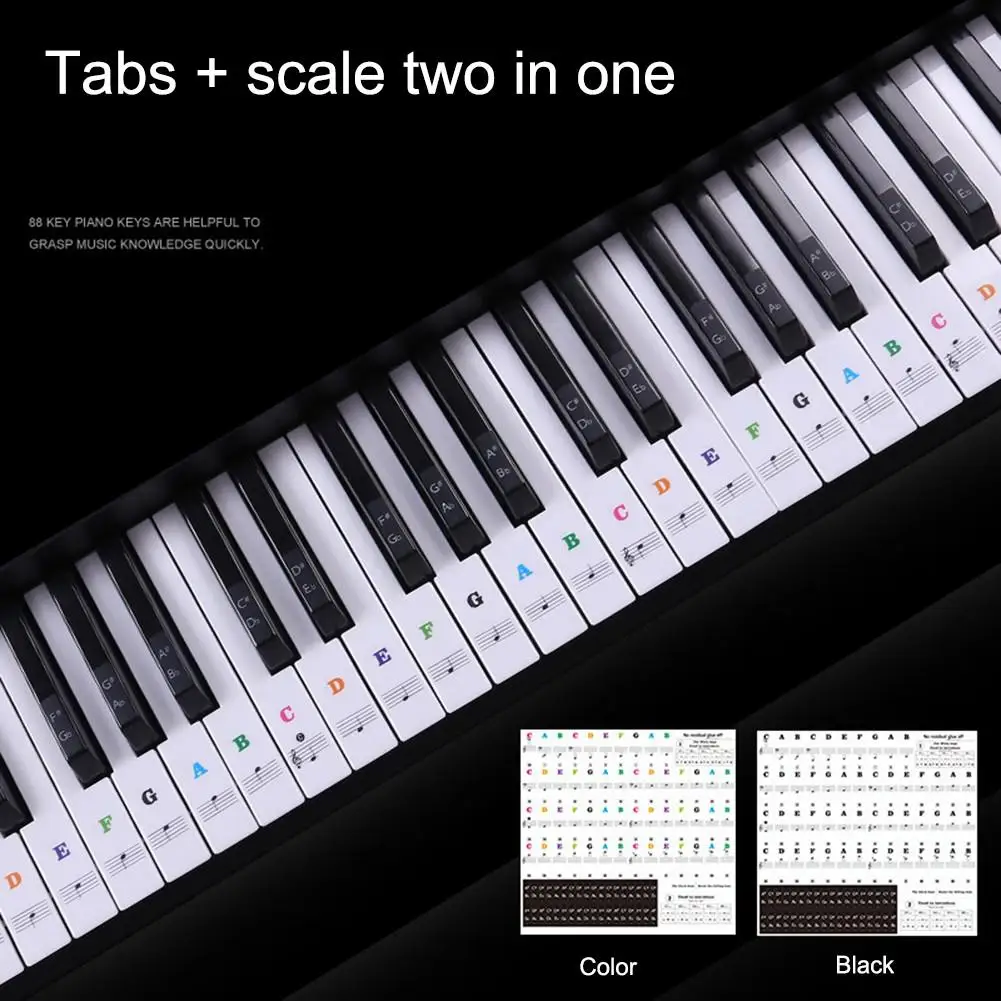 

88 Key Transparent Piano Keyboard Sticker Electronic Keyboard Piano Sticker Piano Stave Note Sticker Piano Teaching For Beginner